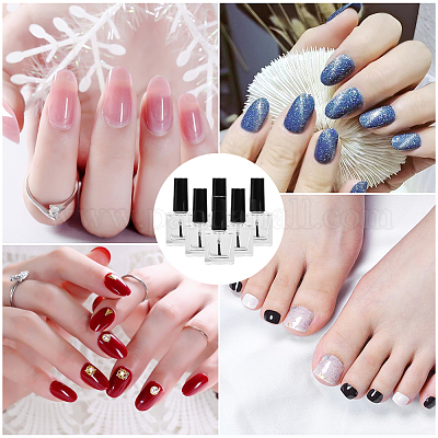 Прозрачный стеклянный и пластиковый пустой флакон из-под лака для ногтей AJEW-XCP0003-42-1