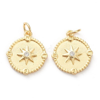 Латунные микропаве прозрачные подвески с фианитом ZIRC-P200-15A-G-1