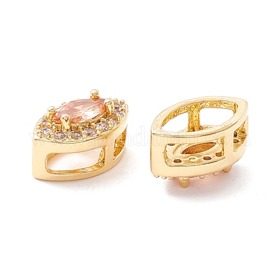 Стойки обшивки латунь микро проложить кубического циркония бусы KK-D073-02G-01-NR-1