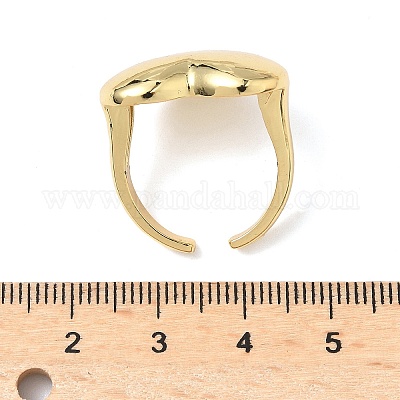 Латунное регулируемое открытое манжетное кольцо для женщин RJEW-A065-03G-1