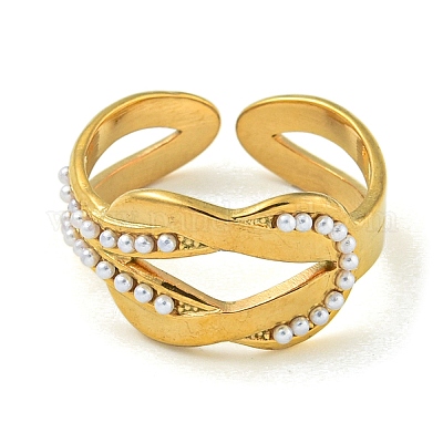 Ионное покрытие (ip) 304 нержавеющая сталь манжета открытые кольца RJEW-K283-05G-1