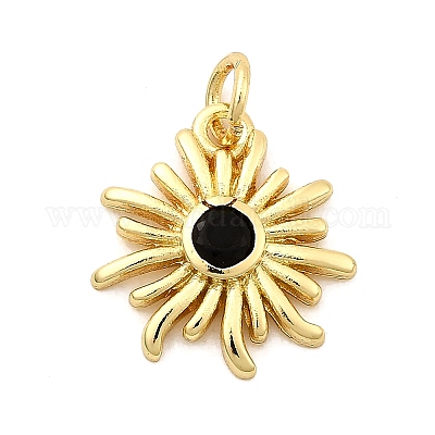 Солнце латунных микро проложить Цирконом подвески KK-C134-11G-01-1