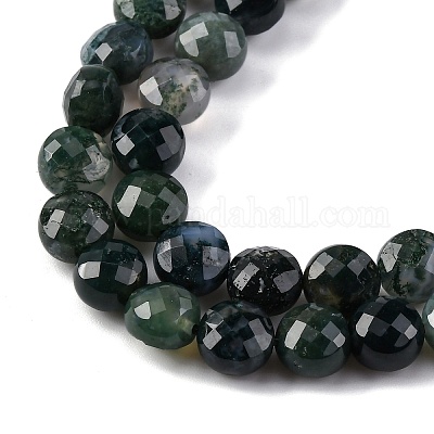 Природные моховой агат бисер нитей G-C179-A21-03-1