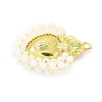 Латунь стекло кулоны KK-Z101-08G-1