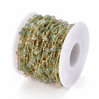 Цепочки из авантюрина натурального зеленого цвета ручной работы CHC-E019-02D-1