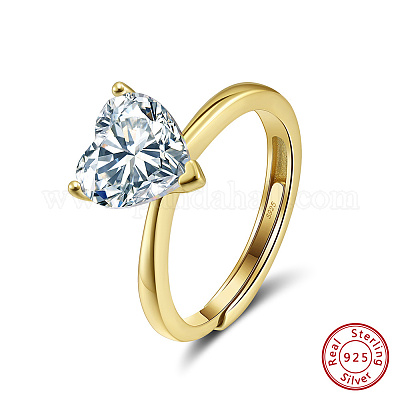 925 регулируемое кольцо из стерлингового серебра с микропаве из прозрачных кубических цирконий RJEW-G358-06G-1