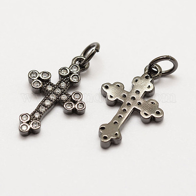 Латунные микро проложить класса AAA кубического циркония подвески ZIRC-G090-02B-NR-1