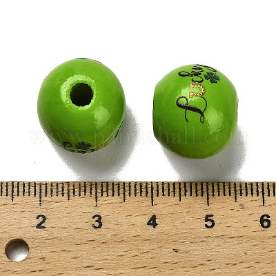 Серия ко дню святого патрика печатные деревянные европейские бусины схима WOOD-V002-01K-1