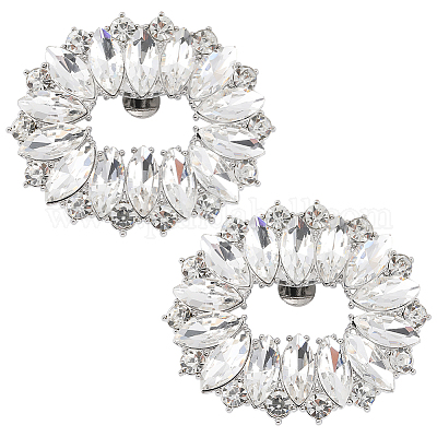 Украшение обуви из сплава со стразами FIND-GF0006-01C-P-1