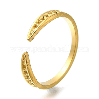 Ионное покрытие (ip) 304 нержавеющая сталь открытые манжетные кольца компоненты RJEW-U017-32G-1