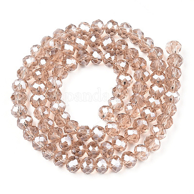 Стеклянные бусины с гальваническим покрытием  EGLA-A034-T2mm-A29-1