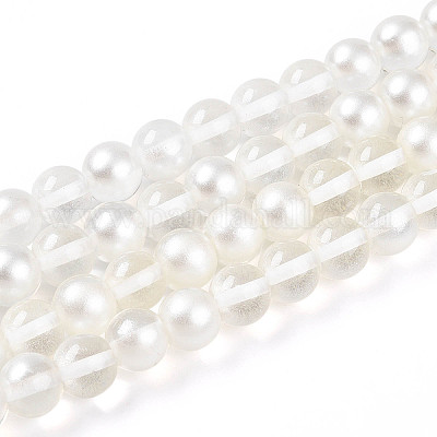 Запекание окрашенные прозрачные стеклянные бусины нити DGLA-N011-10mm-01-1