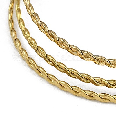 7шт. набор браслетов из нержавеющей стали 201 с вакуумным покрытием BJEW-F476-06G-02-1