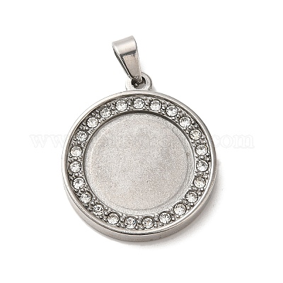 Оправы для подвесок из нержавеющей стали 304 с кабошонами STAS-L272-003P-1