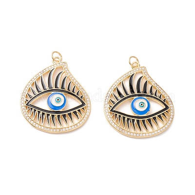 Латунные микропаве прозрачные подвески с фианитом ZIRC-Z019-41G-NR-1