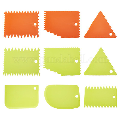 9 шт. 3 вида пластиковых скребков для крема для выпечки AJEW-TA0002-34-1