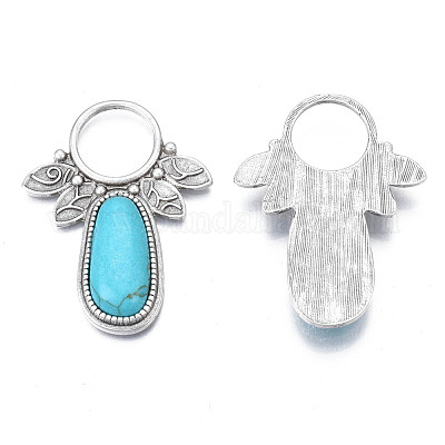 Кабошон из синтетической бирюзы для эмали PALLOY-N157-029-1