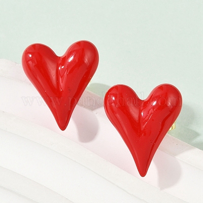 Серьги-гвоздики из латуни с эмалью для женщин EJEW-A126-02G-1