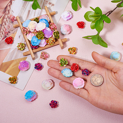 54 шт. 9 вида непрозрачных смоляных бусин RESI-TA0003-10-1