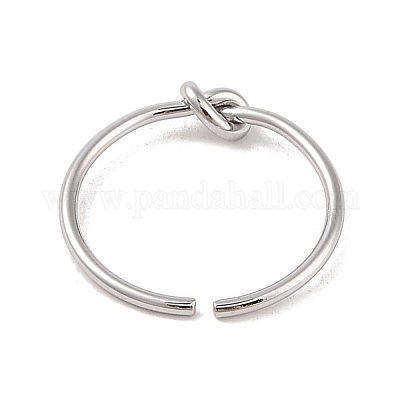 Не тускнеющее простое узловатое кольцо-манжета из нержавеющей стали 304 для женщин и мужчин RJEW-Z038-06P-1