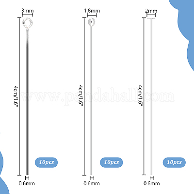 30 шт. 3 стиля 925 булавки из стерлингового серебра STER-PH0001-86-1