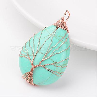 Синтетические бирюзовые подвески G-K122-01RG-1