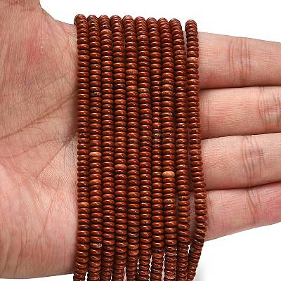 Натуральные красные яшмы бусы пряди G-L635-A39-4x2mm-1