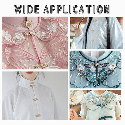 24 шт. 6 стиля застежки-кнопки из сплава в китайском стиле с цветочным узором FIND-GA0003-16-1