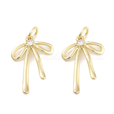 Подвески из латуни с покрытием из прозрачного кубического циркония KK-M293-16G-01-1