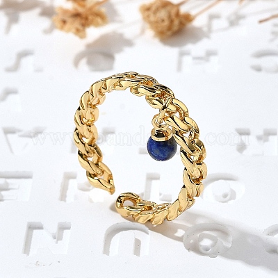 Латунные кольца-манжеты для женщин RJEW-Z085-03G-07-1