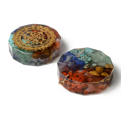 Плоские круглые подвески из эпоксидной смолы G-R478-22D-1