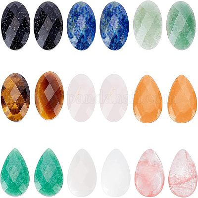 Кабошоны из натуральных и синтетических драгоценных камней G-FH0001-46-1