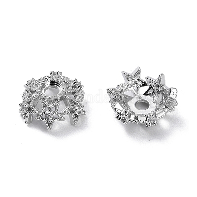 Латунные колпачки для бусин из микропаве с кубическим цирконием KK-B087-16A-P-1