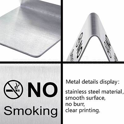 4 шт. табличка для ресторана отеля из нержавеющей стали с надписью «Не курить»&nbsp;DJEW-WH20123-002-1