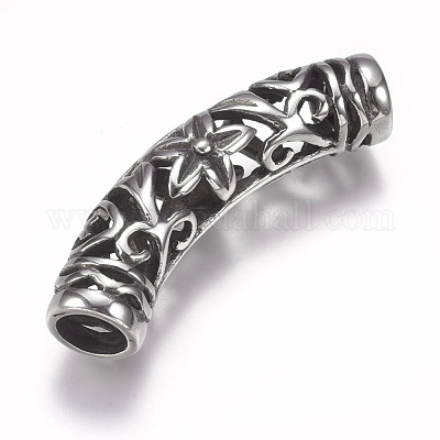 Полые трубчатые бусины из нержавеющей стали 304 STAS-F195-035AS-1