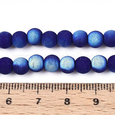 Нити из матовых непрозрачных стеклянных бусин GLAA-T032-P6mm-MBB03-1