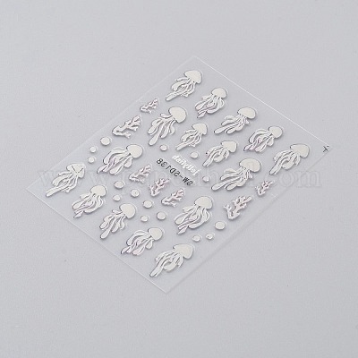 Пластиковые наклейки для ногтей с тиснением в виде морских животных&nbsp;MRMJ-WH20004-04B-1