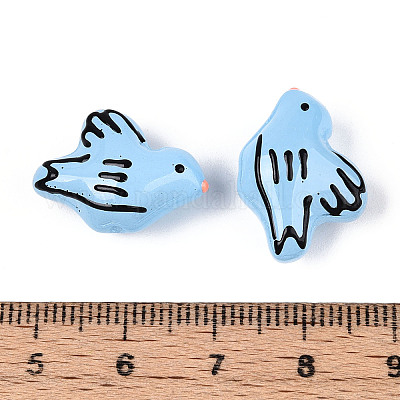 Эмалевые бусины ручной работы в технике лэмпворк LAMP-T023-22D-1