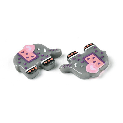 Печатные непрозрачные бусины из смолы&nbsp;RESI-N043-06C-1