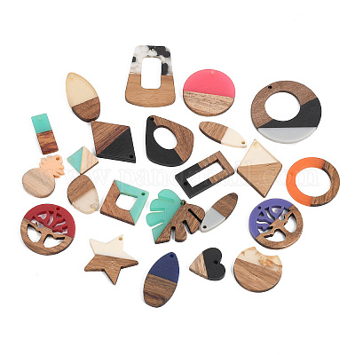 Подвески из смолы и ореха RESI-MSMC006-04-1