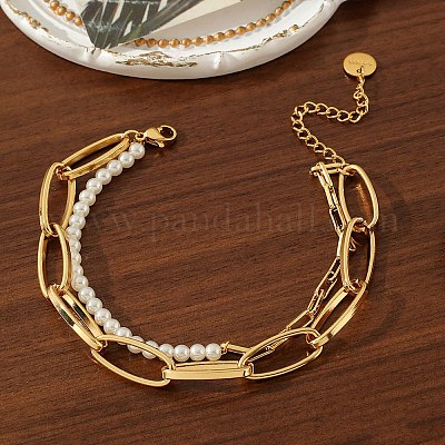 Многорядные браслеты из нержавеющей стали 304 BJEW-C104-02G-1