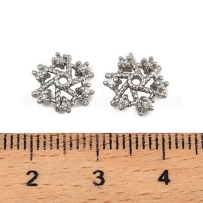 Колпачки для бусин из прозрачного кубического циркония из латуни KK-K374-24P-1