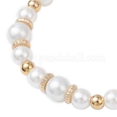 4 шт. 4 стильных браслета из стеклянного жемчуга и пластиковых круглых бусин CCB для женщин BJEW-JB12542-1