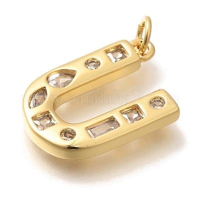 Латунные микропаве прозрачные подвески с фианитом KK-G521-01G-U-1