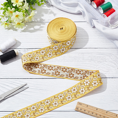 10 ярд полиэфирные ленты с вышивкой в этническом стиле OCOR-FG0002-24B-1