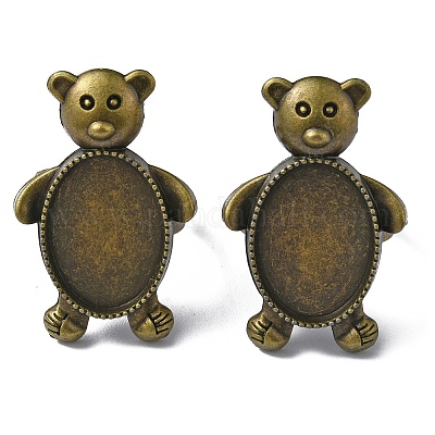 Регулируемые литые сеттинги площадку кольцо&nbsp;FIND-WH0110-472AB-1