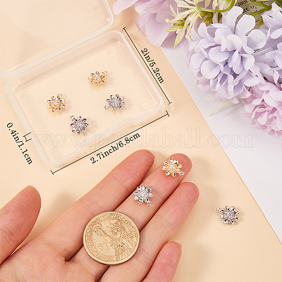 8 шт. 2 цвета латунные микро проложить прозрачные кубические циркониевые подвески KK-BBC0014-87-1