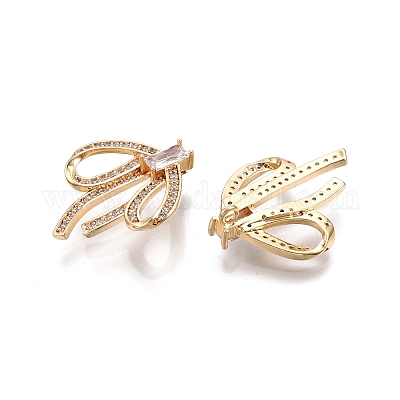 Латунные микропаве прозрачные кубические циркониевые подвески KK-C005-14G-1