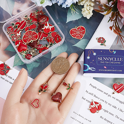 Подвески из сплава эмали 48шт 12 стиля ENAM-SC0004-54-1