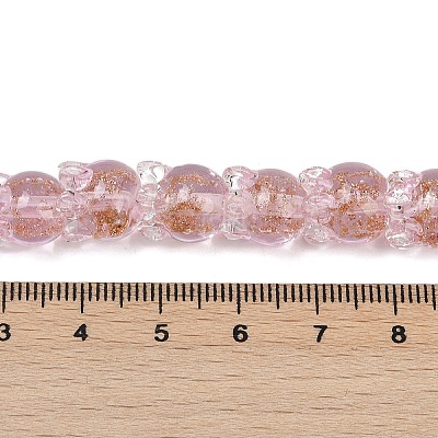 Нити золотых песочных бусин лэмпворк LAMP-P069-02A-01-1